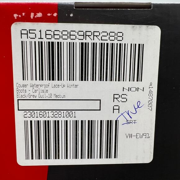 Cougar Waterproof Winter Boots Size 10 Black Quilt Carlisle Lace Up - Picture 12 of 12